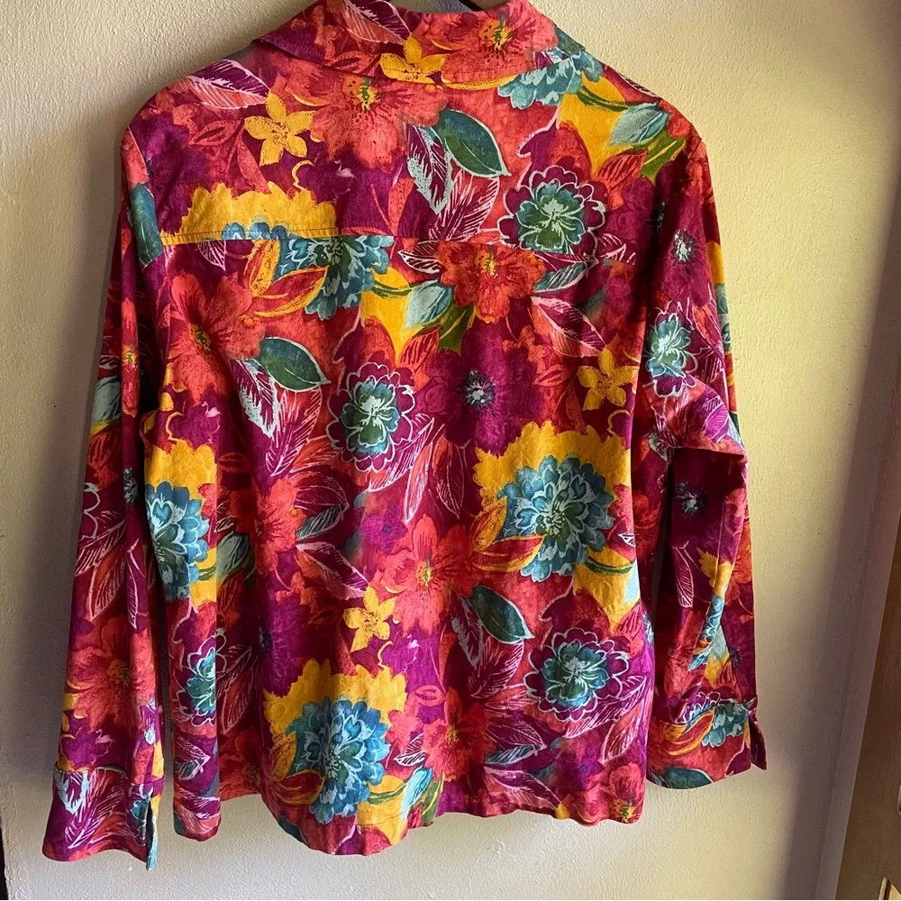 Coldwater Creek Tropical Floral Print Heavyweight Canvas Jacket. Size 1X - Picture 12 of 13
